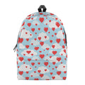 Red Heart Balloon Pattern Print School Backpack