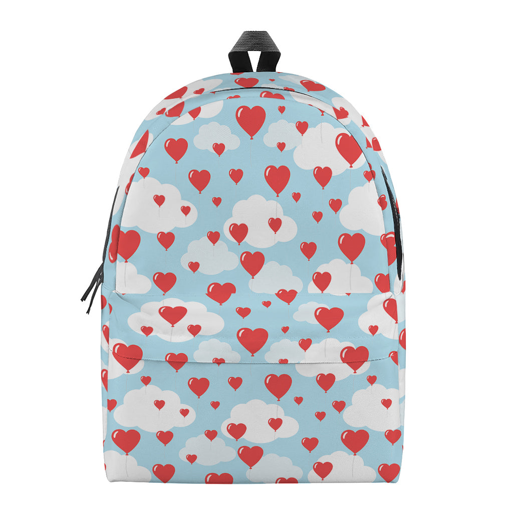 Red Heart Balloon Pattern Print Backpack