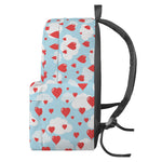 Red Heart Balloon Pattern Print Backpack