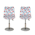 Red Heart Balloon Pattern Print Bar Stool Covers