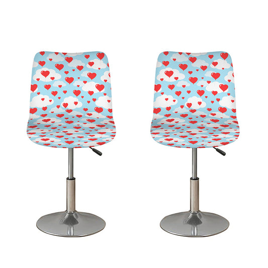 Red Heart Balloon Pattern Print Bar Stool Covers