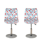 Red Heart Balloon Pattern Print Bar Stool Covers