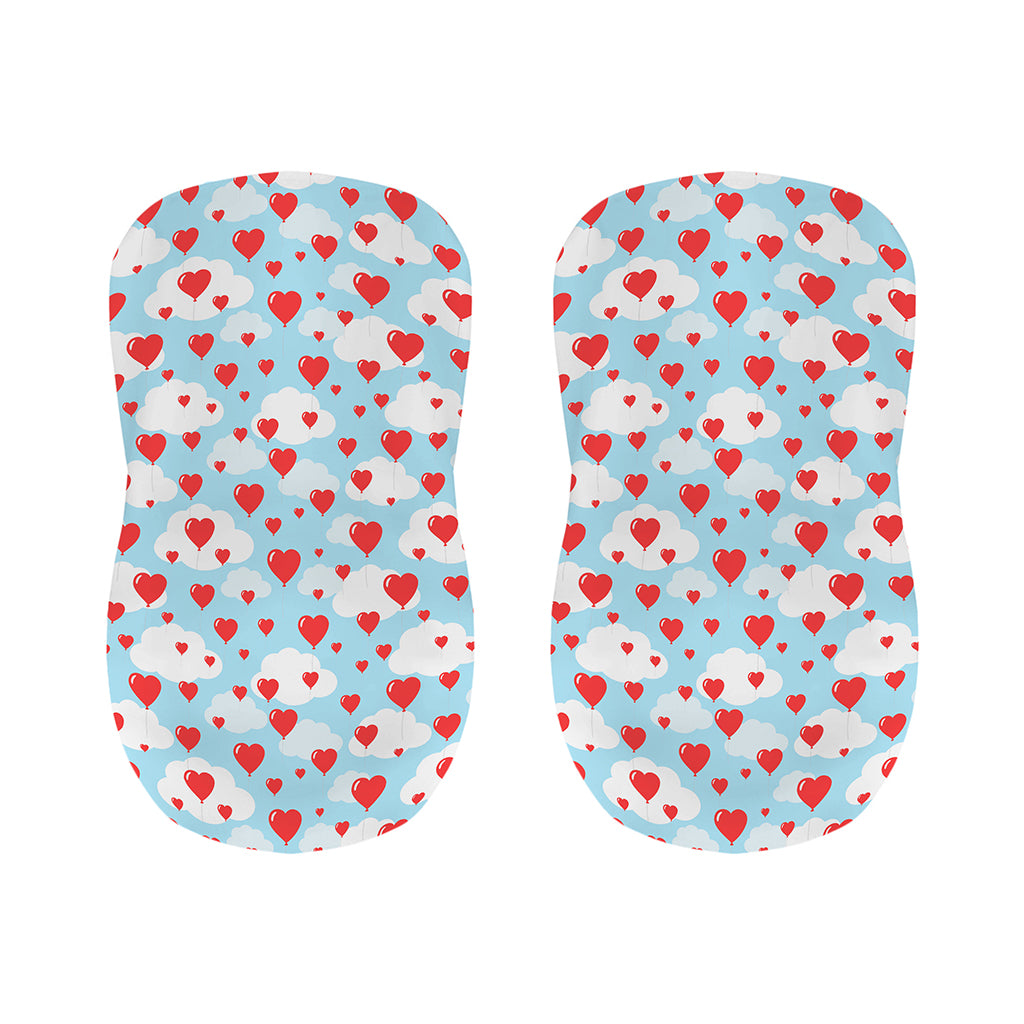 Red Heart Balloon Pattern Print Bar Stool Covers