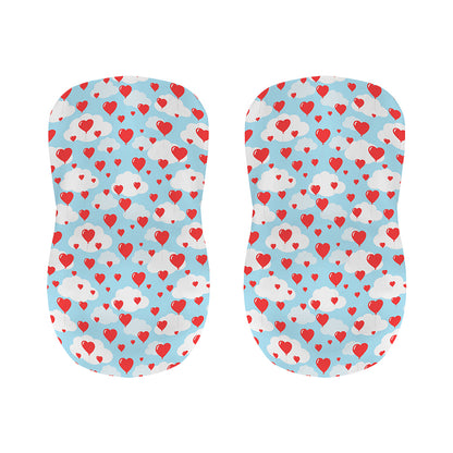 Red Heart Balloon Pattern Print Bar Stool Covers