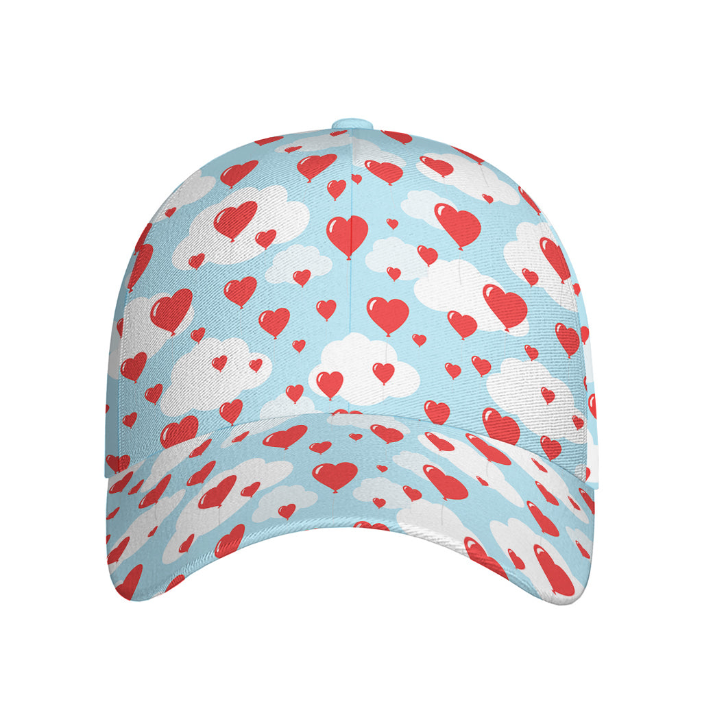 Red Heart Balloon Pattern Print Baseball Cap