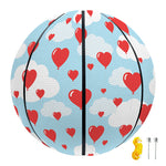 Red Heart Balloon Pattern Print Basketball