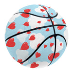 Red Heart Balloon Pattern Print Basketball