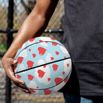 Red Heart Balloon Pattern Print Basketball