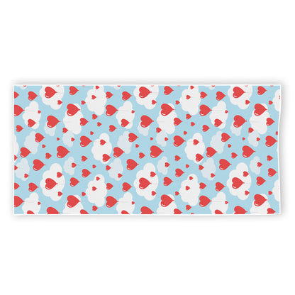 Red Heart Balloon Pattern Print Beach Towel