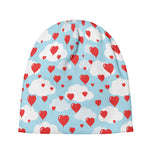 Red Heart Balloon Pattern Print Beanie