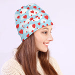 Red Heart Balloon Pattern Print Beanie