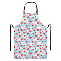 Red Heart Balloon Pattern Print Bib Apron With Pocket