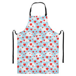 Red Heart Balloon Pattern Print Bib Apron With Pocket