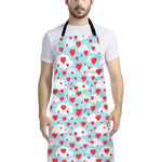 Red Heart Balloon Pattern Print Bib Apron With Pocket