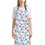 Red Heart Balloon Pattern Print Bib Apron With Pocket