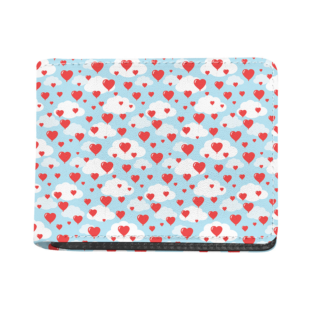 Red Heart Balloon Pattern Print Bifold Wallet