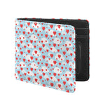 Red Heart Balloon Pattern Print Bifold Wallet