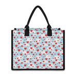 Red Heart Balloon Pattern Print Canvas Tote Bag