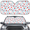 Red Heart Balloon Pattern Print Car Windshield Sun Shade