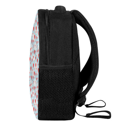 Red Heart Balloon Pattern Print Casual Backpack