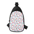 Red Heart Balloon Pattern Print Sling Bag