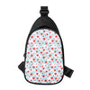 Red Heart Balloon Pattern Print Chest Bag