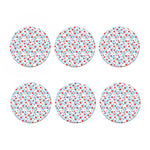 Red Heart Balloon Pattern Print Coaster Set