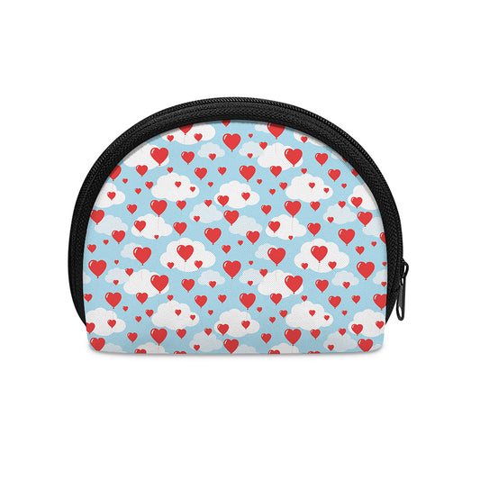 Red Heart Balloon Pattern Print Coin Purse