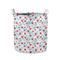 Red Heart Balloon Pattern Print Collapsible Laundry Basket