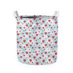 Red Heart Balloon Pattern Print Collapsible Laundry Basket