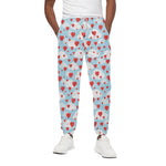 Red Heart Balloon Pattern Print Cotton Pants