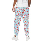 Red Heart Balloon Pattern Print Cotton Pants