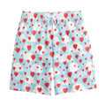 Red Heart Balloon Pattern Print Cotton Shorts