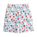 Red Heart Balloon Pattern Print Cotton Shorts