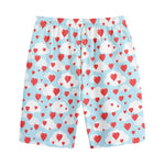 Red Heart Balloon Pattern Print Cotton Shorts