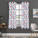 Red Heart Balloon Pattern Print Curtain