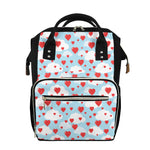 Red Heart Balloon Pattern Print Diaper Bag