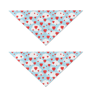 Red Heart Balloon Pattern Print Dog Bandana