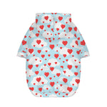 Red Heart Balloon Pattern Print Dog Zip Up Hoodie