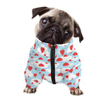 Red Heart Balloon Pattern Print Dog Zip Up Jacket