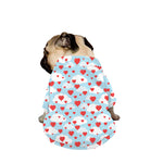 Red Heart Balloon Pattern Print Dog Zip Up Jacket