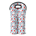 Red Heart Balloon Pattern Print Double Neoprene Wine Tote