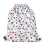 Red Heart Balloon Pattern Print Drawstring Bag