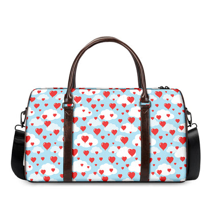 Red Heart Balloon Pattern Print Duffle Bag