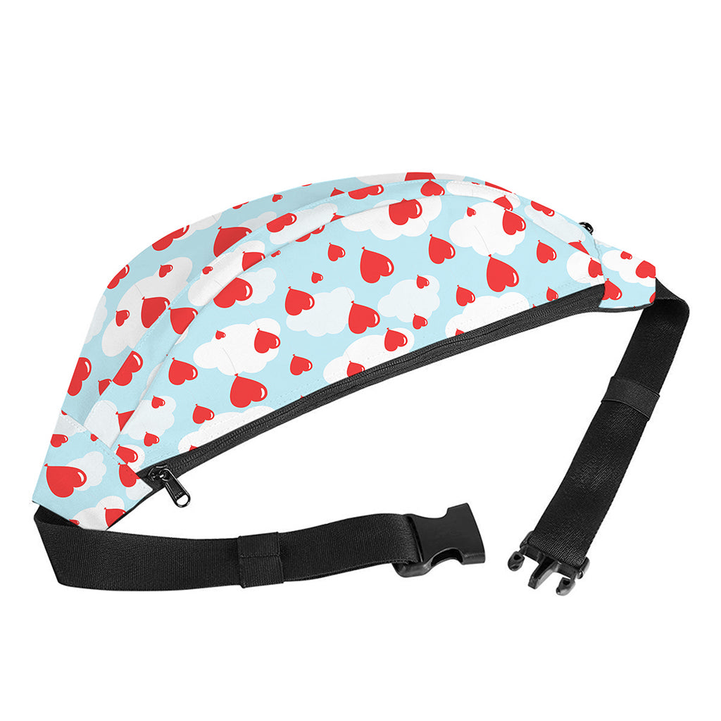 Red Heart Balloon Pattern Print Fanny Pack