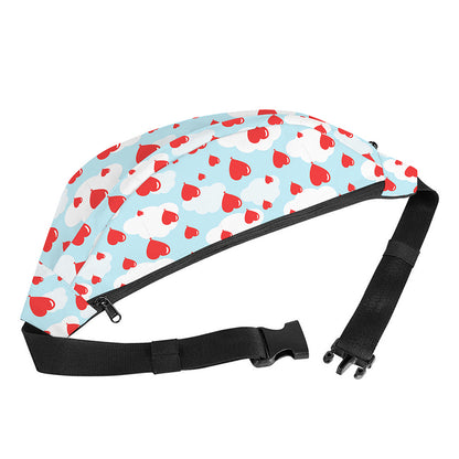 Red Heart Balloon Pattern Print Fanny Pack