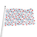 Red Heart Balloon Pattern Print Flag
