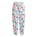 Red Heart Balloon Pattern Print Fleece Lined Knit Pants