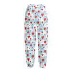 Red Heart Balloon Pattern Print Fleece Lined Knit Pants