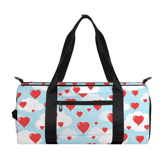 Red Heart Balloon Pattern Print Gym Bag